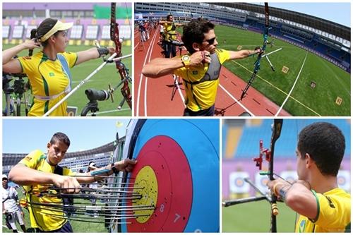 Brasileiros em ação na primeira etapa da Copa do Mundo de Tiro com Arco, em Xangai, na China / Foto: Archery.org